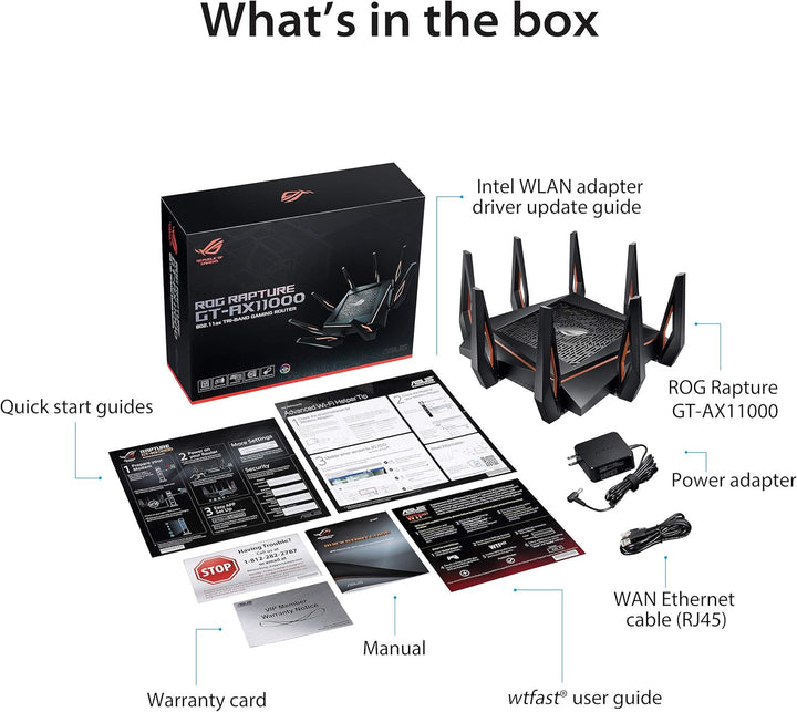 ASUS ROG Rapture GT-AX11000 Tri-Band WiFi 6 erweiterbarer Gaming-Router, 2,5G-Ports, ASUS Range Boos