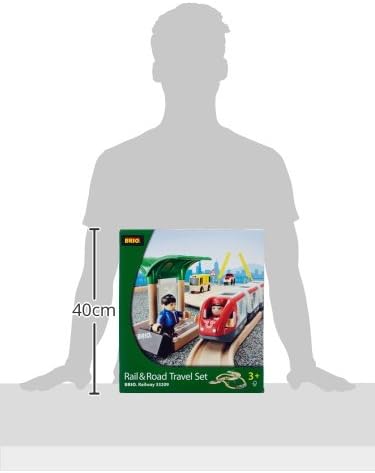 BRIO World 33209 - Strassen und Schienen Reisezug Set Mehrfarbig, 76 x 75 x 0.02 cm