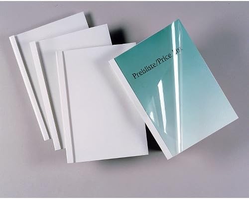 GBC IB370137 Thermobindemappe Thermabind Standard, Klarsichtfolie/Karton, 40 mm, 50 Stück, weiss, 40