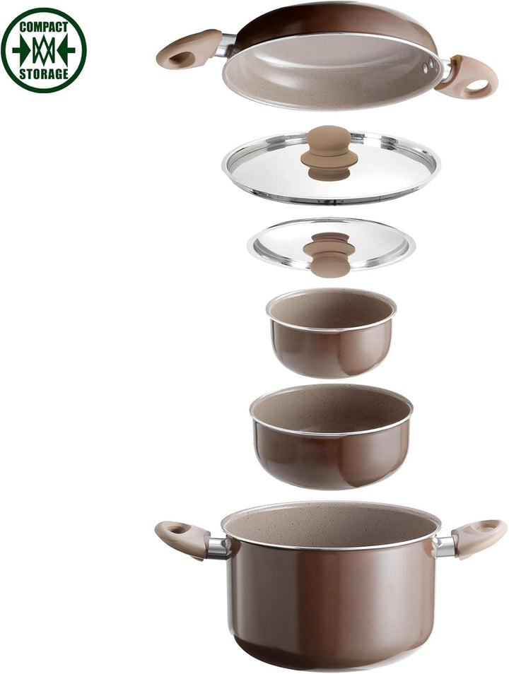 Brunner Alu Kochtopfset Kochgeschirr Campingtöpfe Topfset CHOCOLATE 7+1