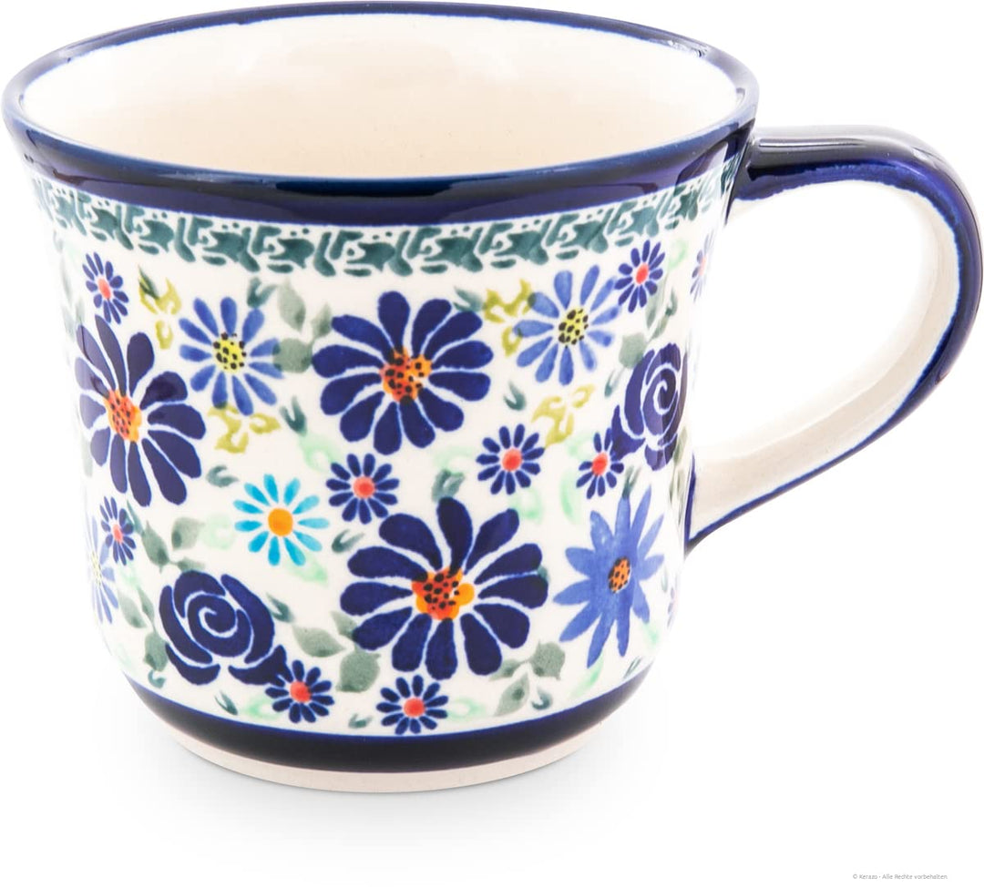Bunzlauer Keramik Original 0,5 Liter Teebecher/Kaffeebecher/Becher gross Ø=11,2cm, H=10,1cm im Dekor