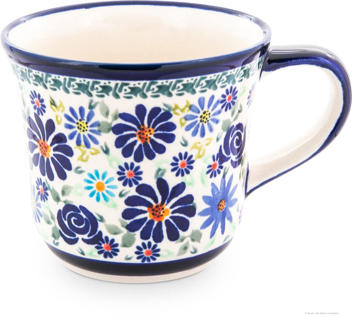 Bunzlauer Keramik Original 0,5 Liter Teebecher/Kaffeebecher/Becher gross Ø=11,2cm, H=10,1cm im Dekor