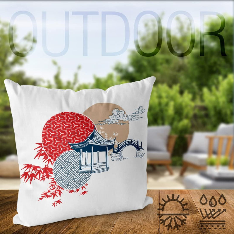 VOID Japan Teehaus Kissenbezug Kissenhülle Sofakissen Kissen Deko Outdoor-Kissen Dekokissen, Kissen