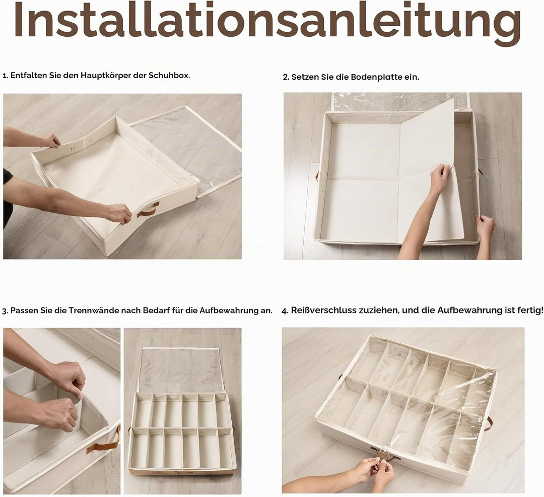 StorageWorks Aufbewahrungsboxen unter dem Bett, robuste Unterbett Aufbewahrungsbox für Kleidung, gro