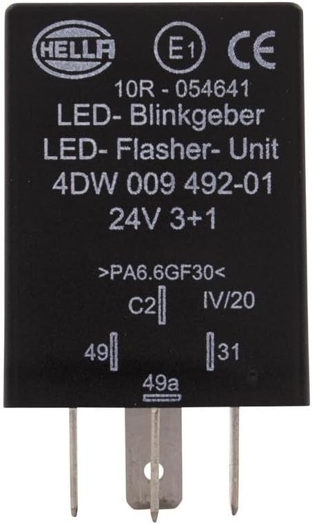 HELLA - Blinkgeber - 24V - 4-polig - gesteckt - elektrisch - LED - mit Halter - 4DW 009 492-011
