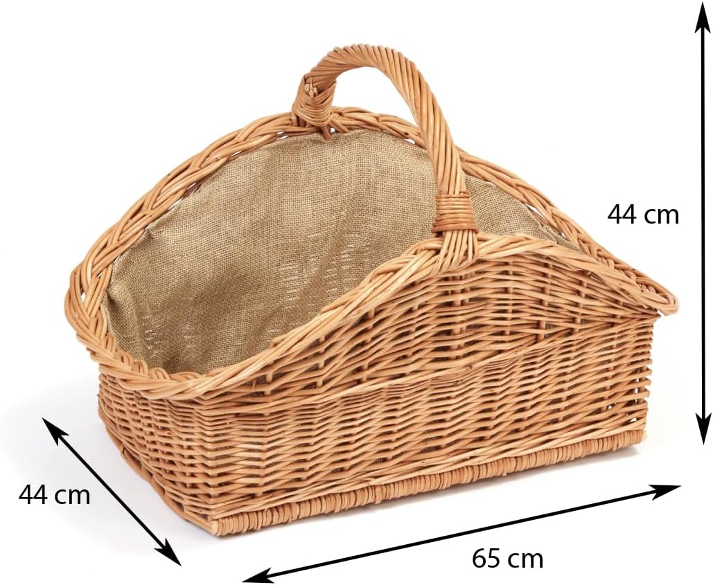 Tigana - Kaminkorb Holzkorb Kaminholzkorb aus Weide mit Jute (Art. 90280-Stabilo - Natur)