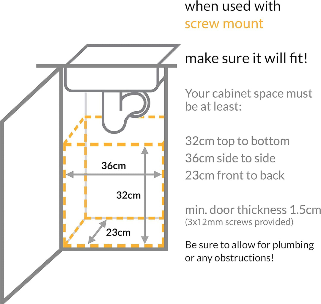 simplehuman CW1643 10 Liter, Schrank Abfalleimer, Hängender Mülleimer mit Deckel Küche Küchenmülleim