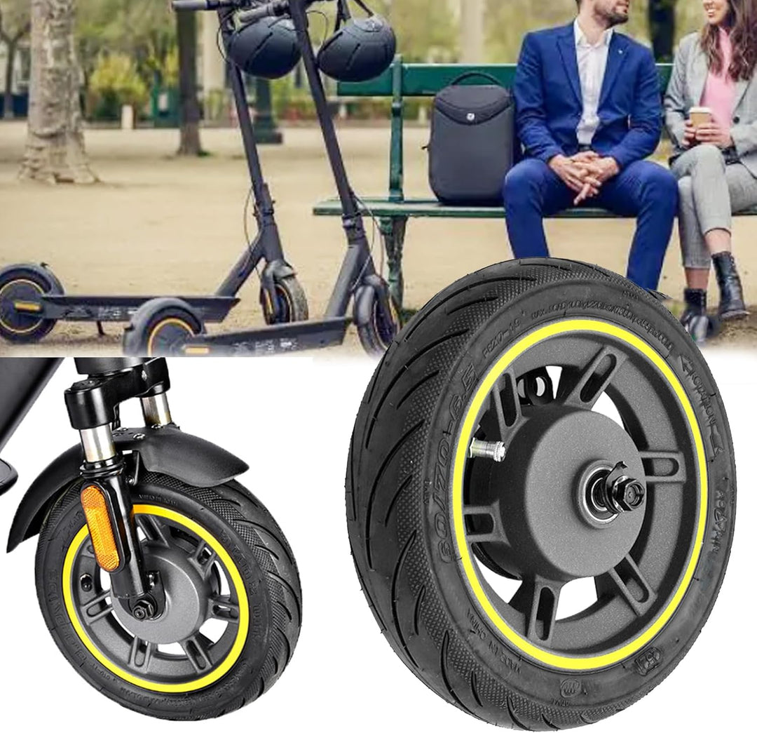 Vollreifen für Ninebot Max G30, 10 Zoll Vollgummireifen Vorderrad 60/70-6,5 Roller Ersatzräder für N