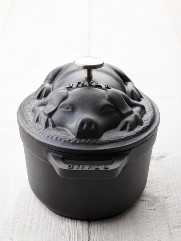 STAUB Cocotte Schwein 17 cm Bräter, Gusseisen, schwarz
