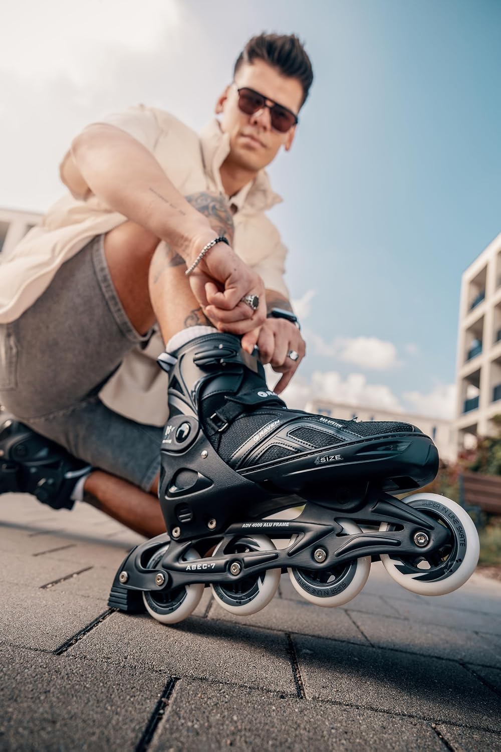 Raven Pulse Black/Mint 2in1 Verstellbare Schlittschuhe und Inline Skates - Inliner für Kinder und Er