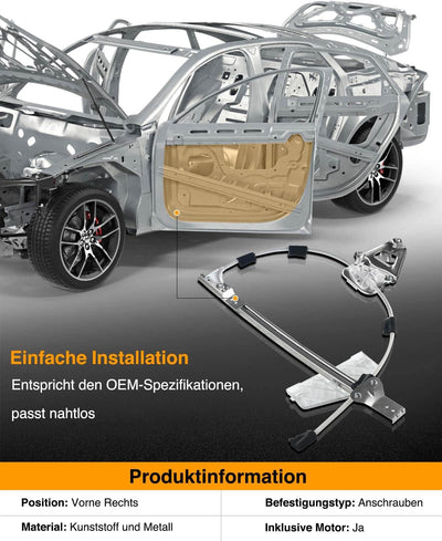 Frankberg Fensterheber Mit Motor Vorne Rechts Kompatibel mit Cherokee KJ SUV 2.4L 2.5L 2.8L 3.7L 200