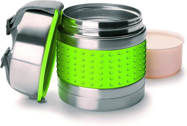 Ibili Thermogefäss Class für Lebensmittel 750 ml, Edelstahl, silber/grün, 750 ml