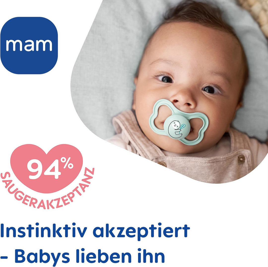 MAM Supreme Schnuller im 2er-Set, Baby Schnuller für eine gesunde Zahn- und Kieferentwicklung, beugt
