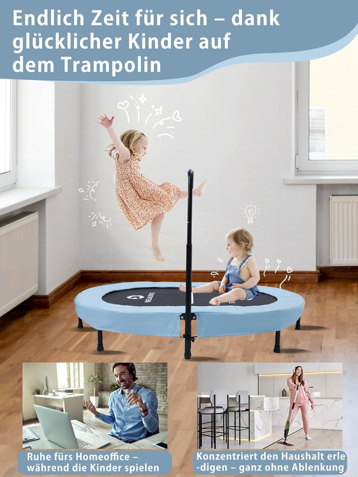 Ovales Indoor Trampolin für 2 Personen geräuscharm belastbar bis 150kg Ideal für Kinder &amp; Erwachsene