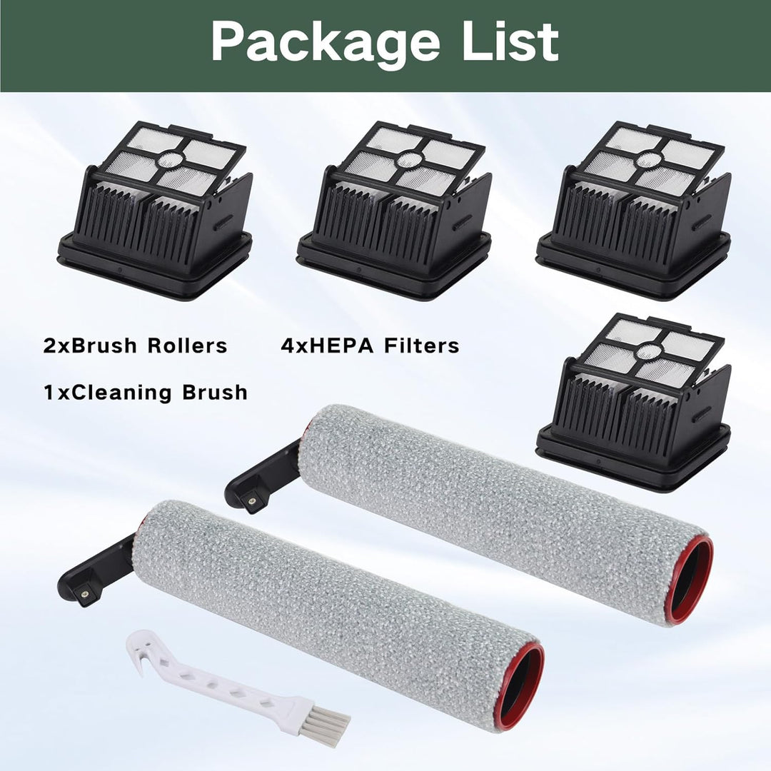 H12 Pro Zubehör für Dreame H12 Pro, H12 Dual Nass- und Trockensauger Ersatzteile, 2 Bürstenrolle + 2