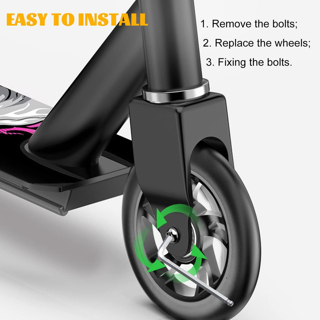 DBREAKS Stunt Scooter Rollen, 2 Stück Scooter Ersatzräder, 100mm Scooter Räder mit ABEC, 9 Kugellage