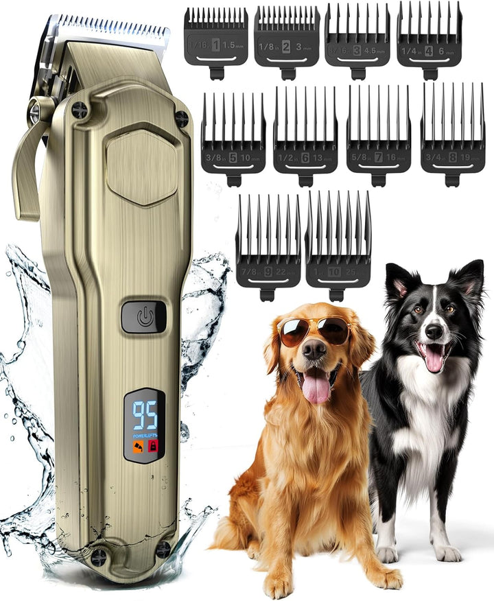 oneisall Leise Hundeschermaschine dichtes fell, IPX7 Wasserdichtes Schermaschine Hund Katze, Profi H