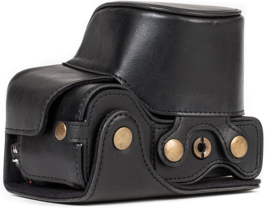 MegaGear Sony Alpha A6500 (16-50 mm) Ever Ready Leder Kamera-Case mit Trageriemen und Batteriezugang