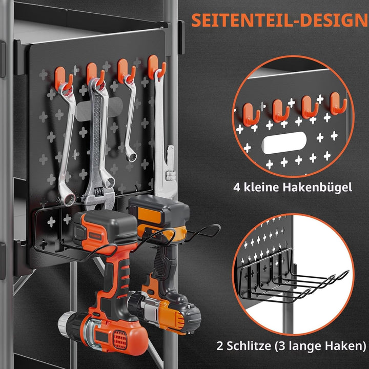 KINGRACK 3-Ebenen servierwagen klappbar mit Rollen ergonomischem Griff, klappbar Allzweck-Dienstwage