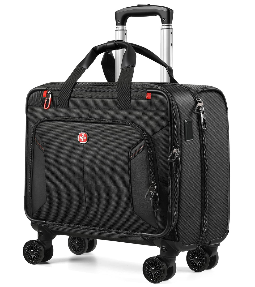star cloud Laptop Trolley 17 Zoll, Business Trolley Herren, Laptop-Aktentasche mit 4 Rollen, Laptopt