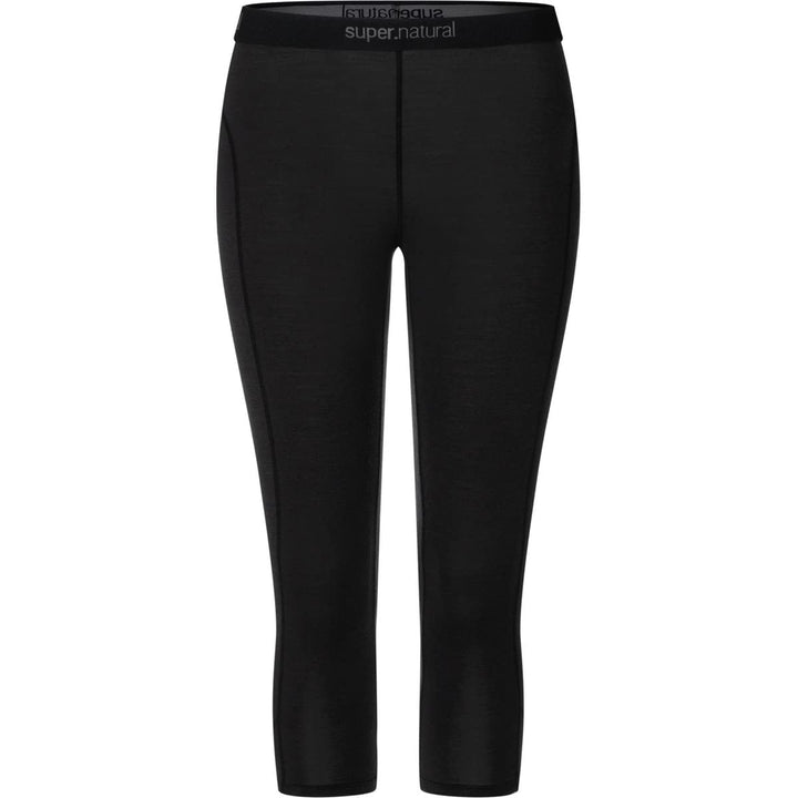 super.natural Damen Funktions-Unterhose, 3/4 Länge, Mit Merinowolle, W BASE 3/4 TIGHT 175 Schwarz (J