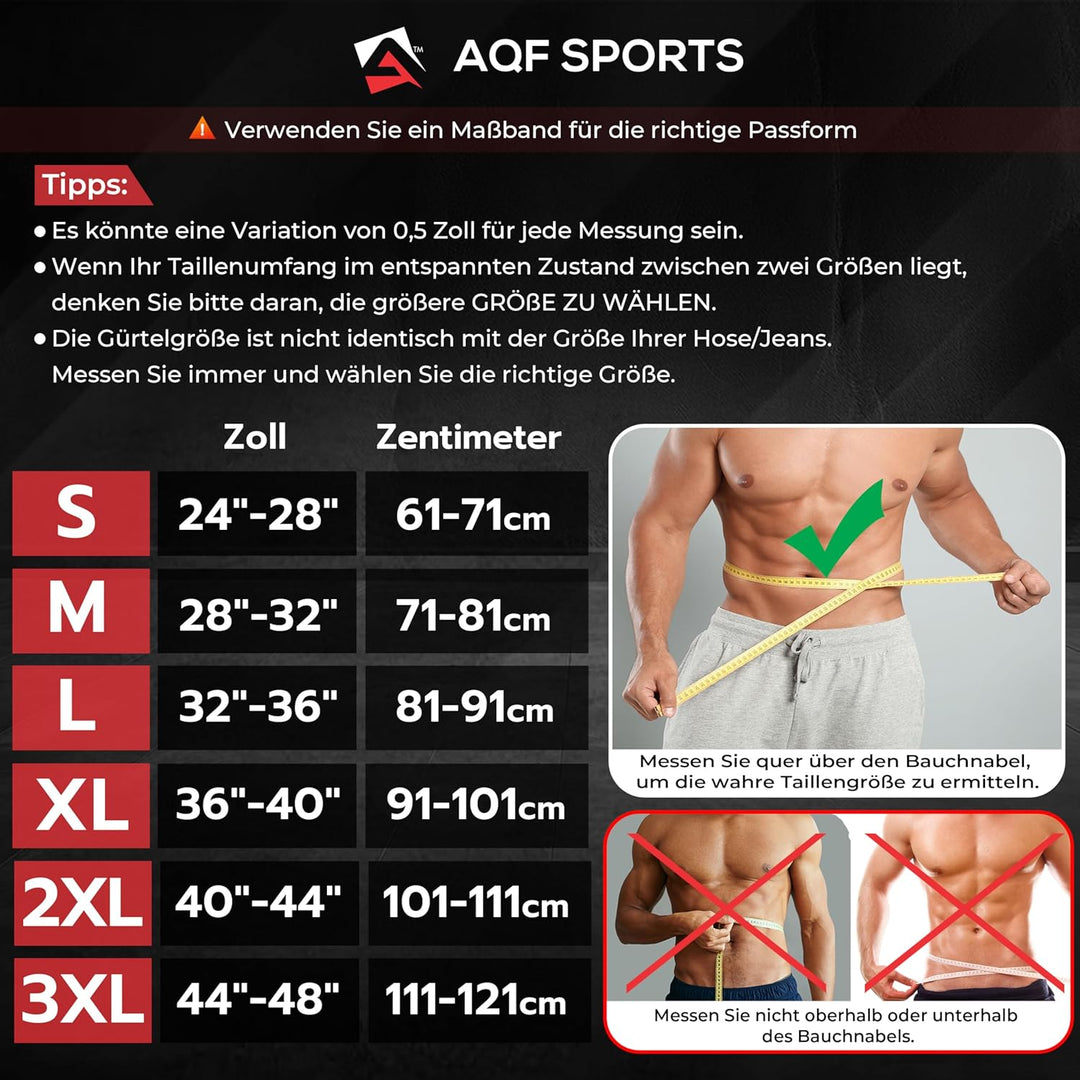 AQF Gewichthebergürtel - 4" 6" Breit Leder Lendenwirbelstütze Gepolsterte Lifting Belt, Gym Belt Mit