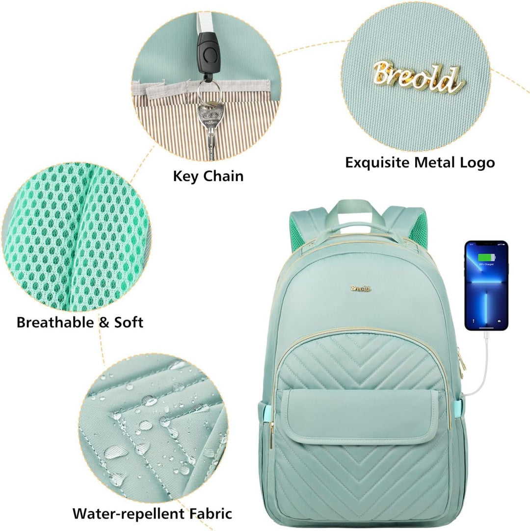 Rucksack Schule Mädchen Rucksack Damen,Schultasche Frauen Schulranzen 15.6 Zoll für Universität Stud