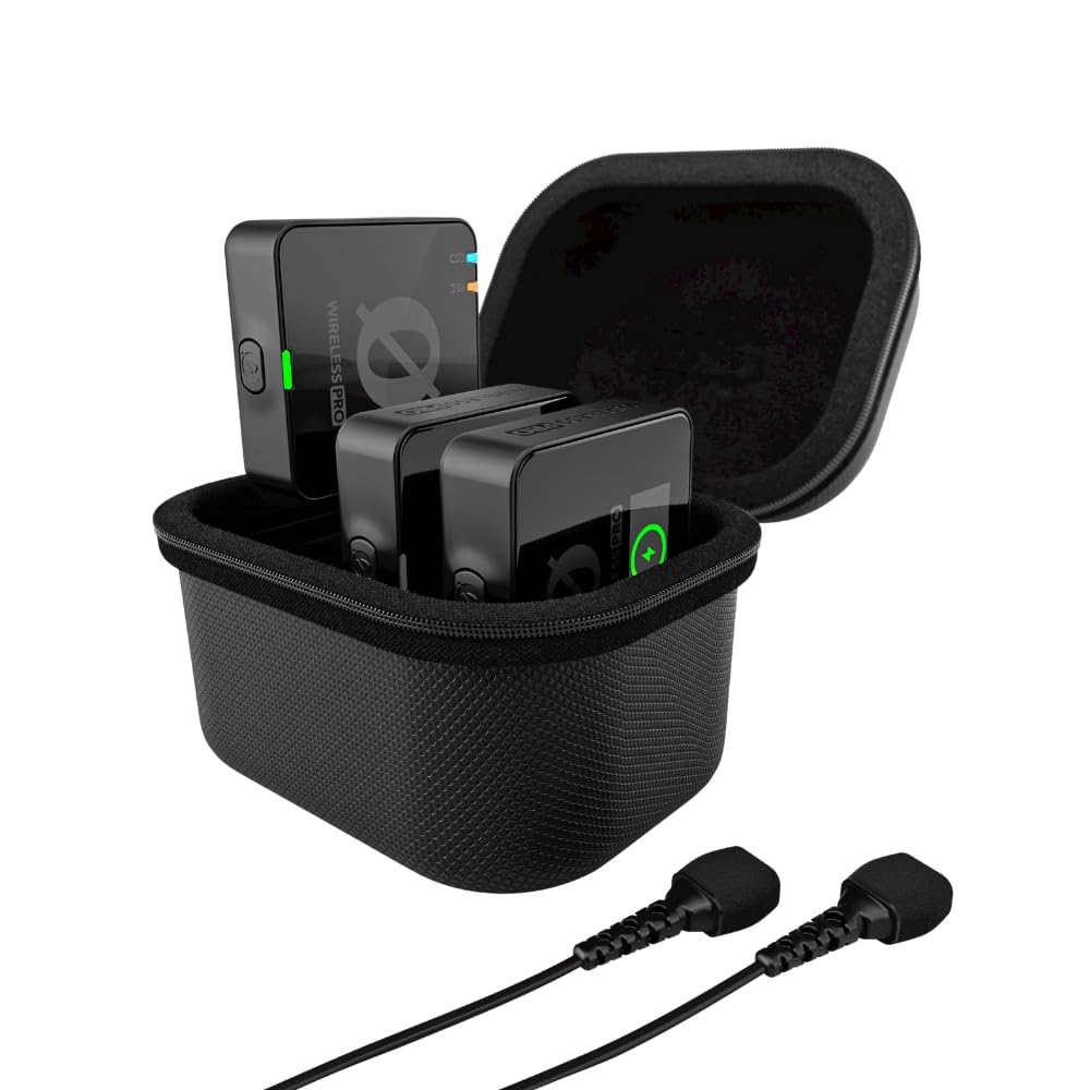 RØDE Wireless PRO Kompakt-Funkstrecken-Set mit Timecode, 32-Bit Float On-Board-Aufnahme, 2 Lavalier-