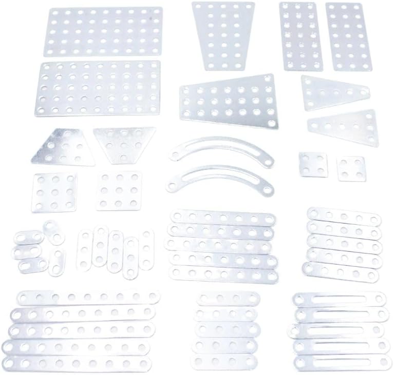 eitech 00102 Metallbaukasten Ergänzungs-Set Flachstäbe Platten 2-9 Loch, Konstruktionsspielzeug Zube