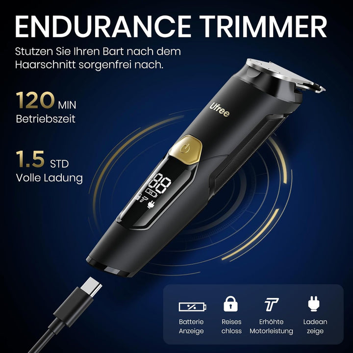 Ufree 3 in 1 Barttrimmer Herren Kit, Bartschneider Haarschneider Haarschneidemaschine Profi für Schn