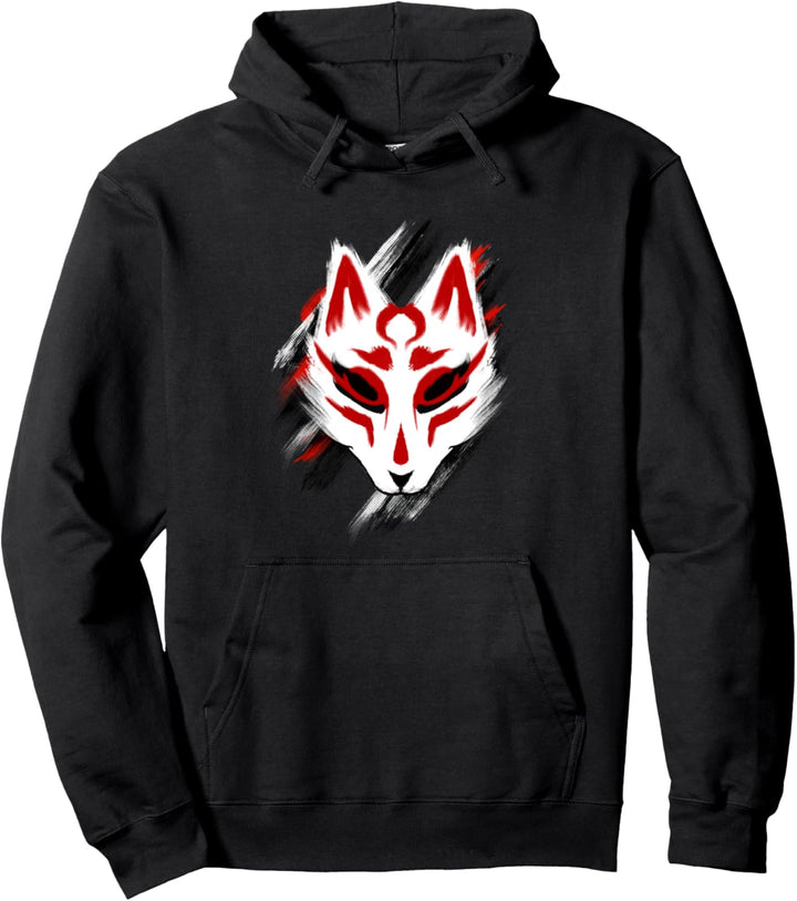 Yokai Kitsune mask traditional japanese Pullover Hoodie