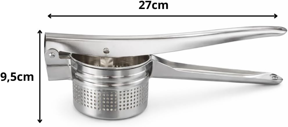 Ergonomische Kartoffelpresse aus Edelstahl | Robuste Kartoffelpresse für private und professionelle