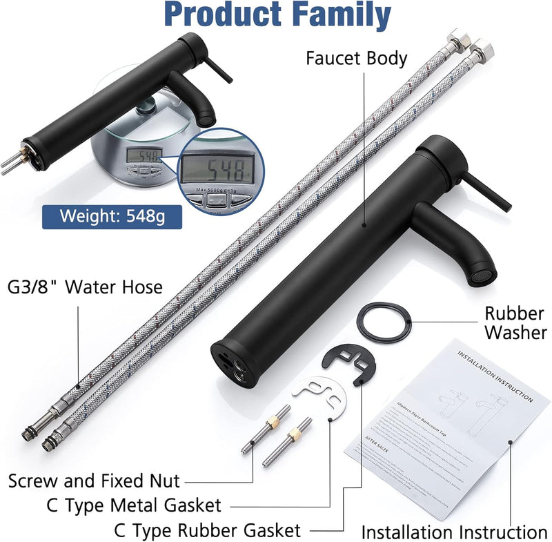 kisimixer Wasserhahn Bad Schwarz, Waschtischarmatur Schwarz Einhandmische, Waschbecken Armaturen Kal