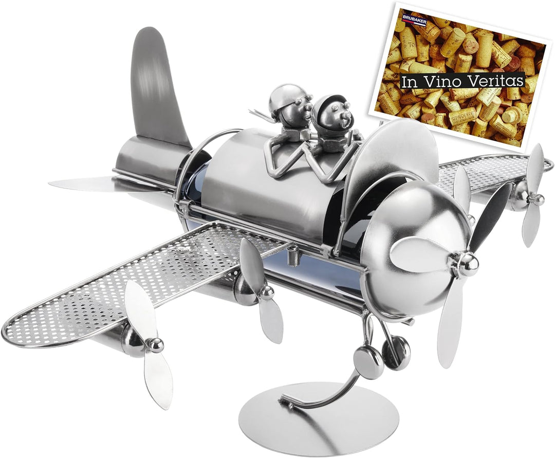 BRUBAKER Flaschenhalter Paar im Flieger Metall Skulptur Geschenk mit