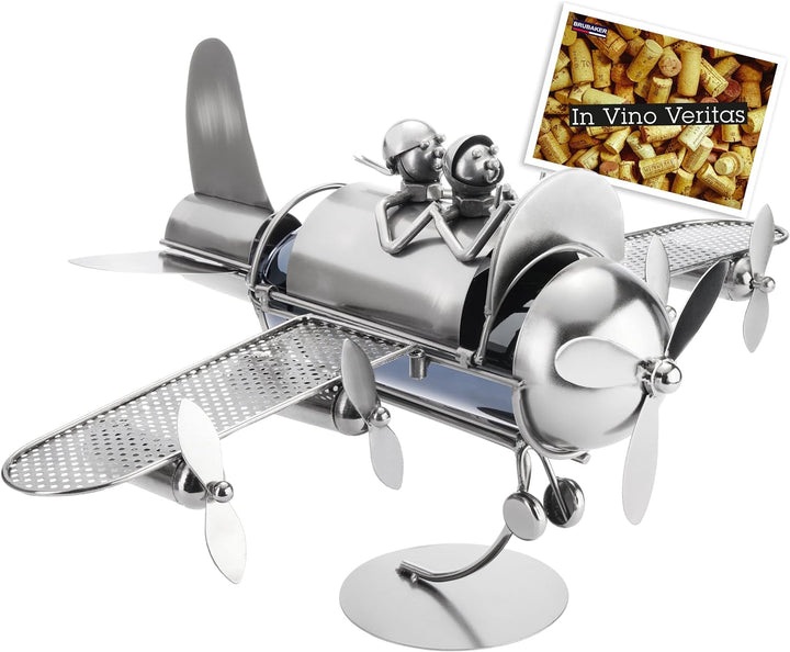 BRUBAKER Flaschenhalter Paar im Flieger Metall Skulptur Geschenk mit