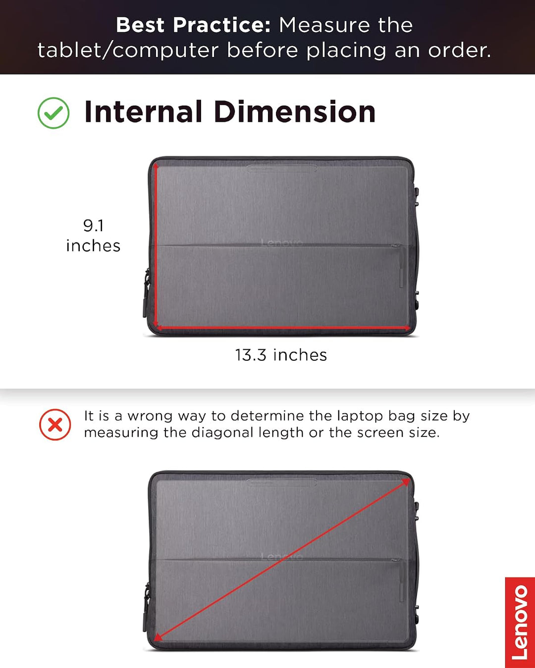 Lenovo [Tasche] 13 Zoll Laptop Urban Sleeve Case (wasserabweisend), works with Chromebook (WWCB), gr
