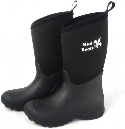 PS Pferdeartikel Mud Boot - Neopren Stiefel, Gummistiefel, halbhoch, Rain Boots 40 EU Schwarz, 40 EU