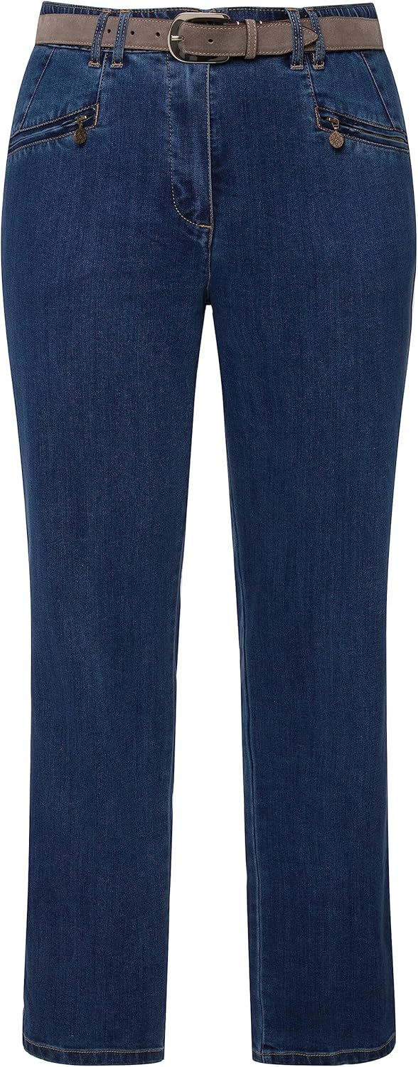 Ulla Popken Damen Mony Jeans 53W / 32L Blue Denim, 53W / 32L Blue Denim