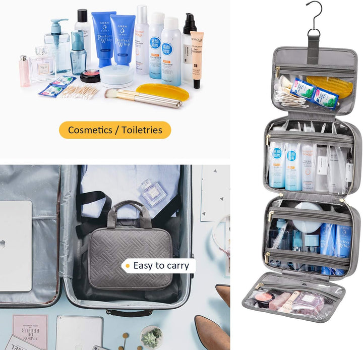 Kulturbeutel zum Aufhängen, LOVEVOOK Wasserdicht Kulturtasche Damen, Faltbare Kosmetiktasche mit 360