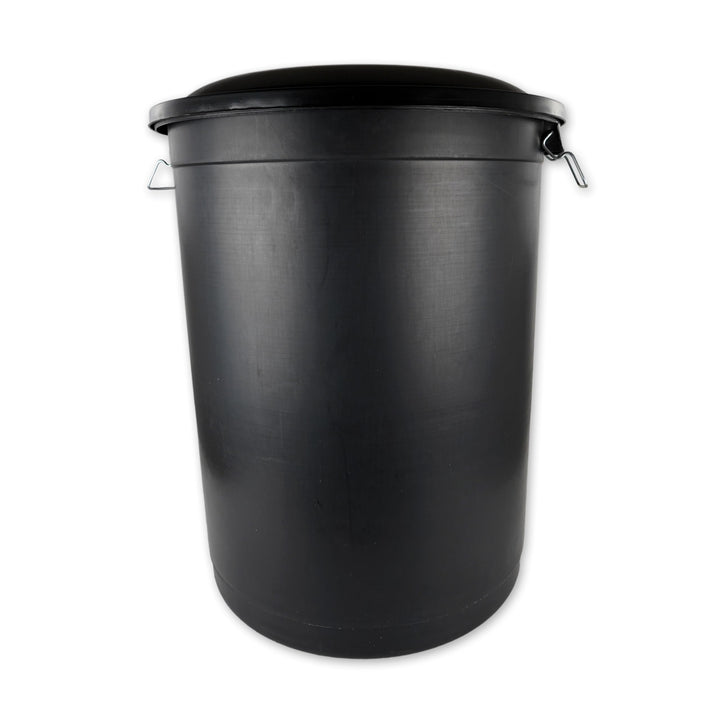 Abfalleimer mit Deckel, 100 Liter, speziell für den Aussenbereich, Schwarz