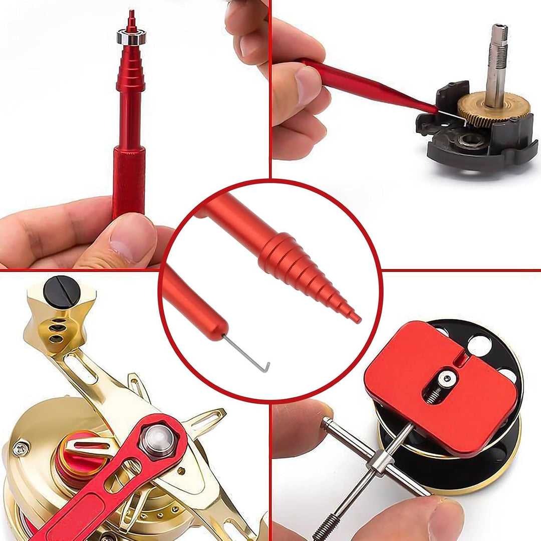 SG Store 1 Set Rollenreparaturwerkzeug-Set 90x13mm/8x78mm für die Wartung von Angelrollen Rot
