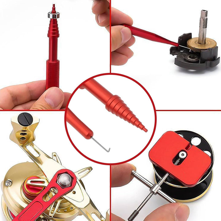 SG Store 1 Set Rollenreparaturwerkzeug-Set 90x13mm/8x78mm für die Wartung von Angelrollen Rot