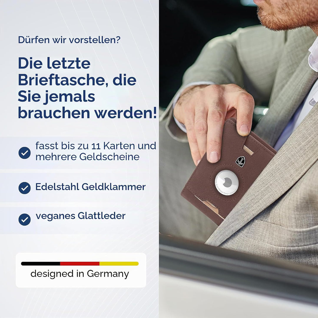 TRAVANDO börse mit klammer â€žRIOâ€œ â€“ Herren-Geldbörsen, schmale Vordertasche, RFID-blockierender