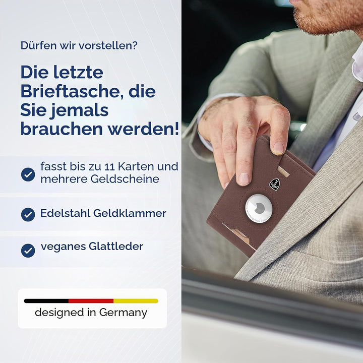 TRAVANDO börse mit klammer â€žRIOâ€œ â€“ Herren-Geldbörsen, schmale Vordertasche, RFID-blockierender
