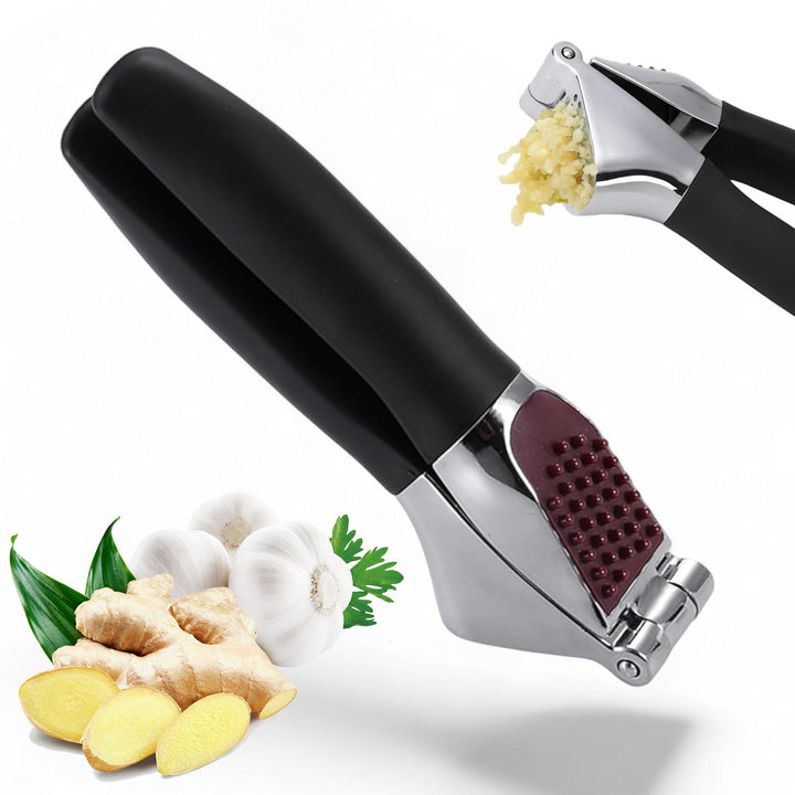 MOLIMOLI Knoblauchpresse Edelstahl, Premium mit Zinklegierung – Extra Stark & Rutschfester Griff, Gr