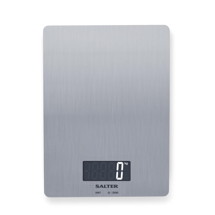 Salter Digitale Küchenwaage Edelstahl – 5 kg Kapazität, LCD Display, Aquatronic Flüssigkeitsmessung