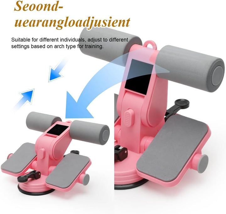 Tragbare Sit Up Bar, Selbstsaugende Sit-Up-Hilfe mit Zugseil und Saugnäpfen, Bauchtrainer für Zuhaus