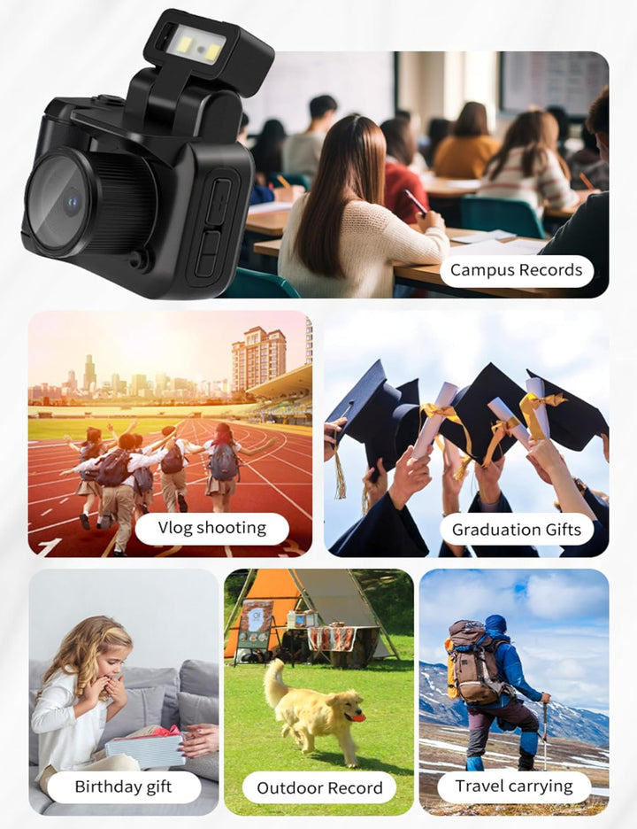 Bewinner Schlüsselanhänger Kamera für Studenten, die Campus Zeit Aufzeichnen, 2 MP 1080P HD Kompakte