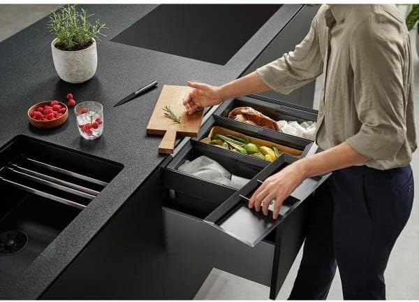BLANCO FLEXON II low 60/3 | Abfall Müllsystem | für 60 cm breite Unterschränke | System zum Einbau i