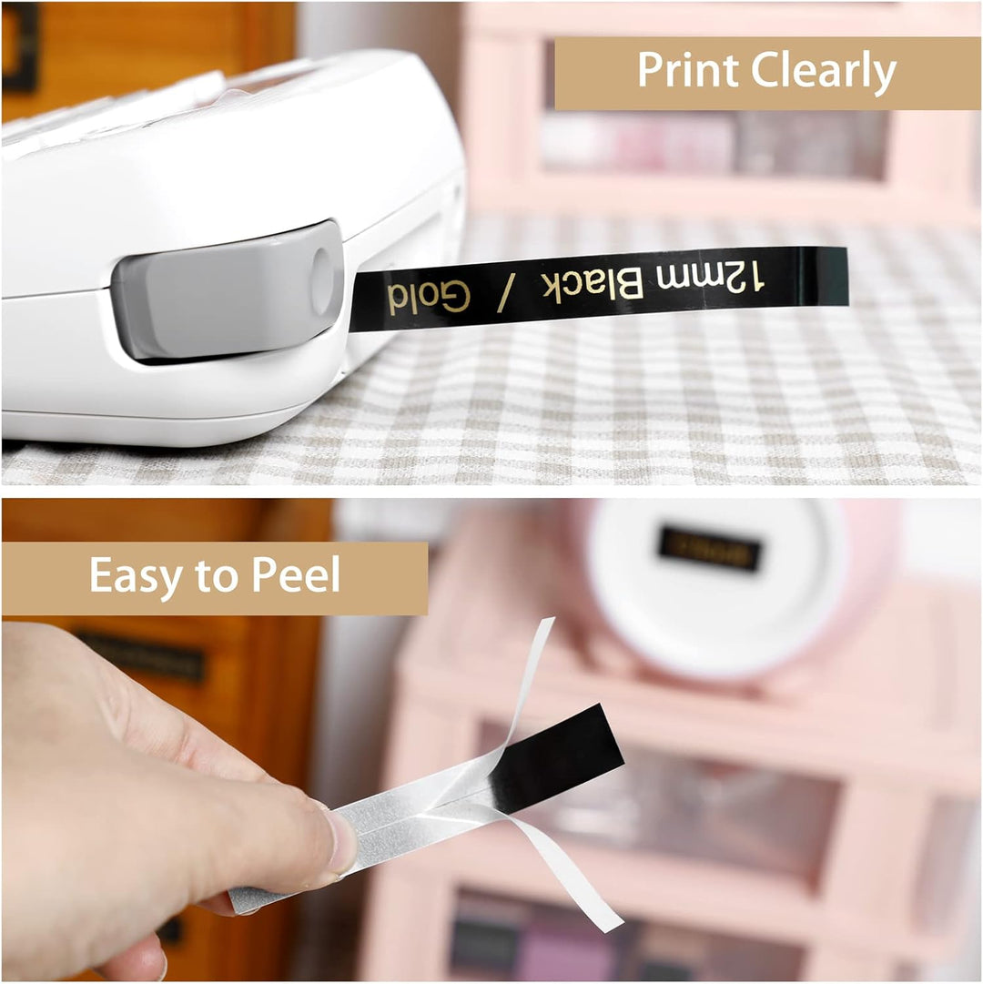 3x MarkField Kompatible Laminiert Schriftband für Brother P-Touch Label Maker TZ TZe-334 Bänder Gold
